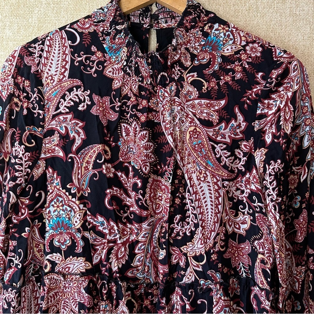 Anthropologie Cary Tiered Paisley Pong Sleeve Dress Size XS - Picture 3 of 7